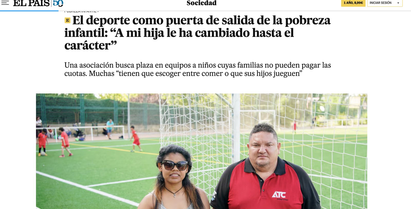 El País: El deporte como puerta de salida de la pobreza infantil: «A mi hija le ha cambiado hasta el carácter»